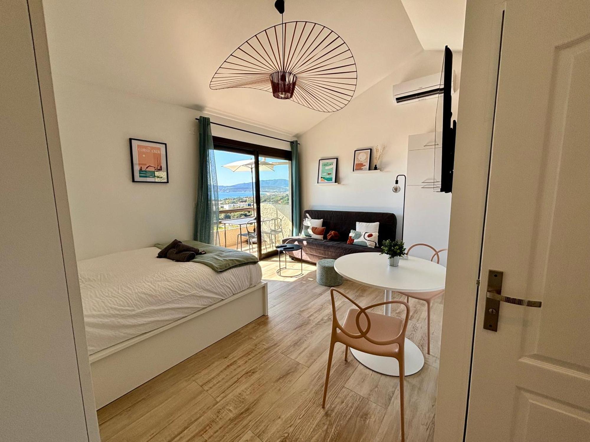 Studio Vue Mer A Porticcio Piscine Et Parking Ngoại thất bức ảnh